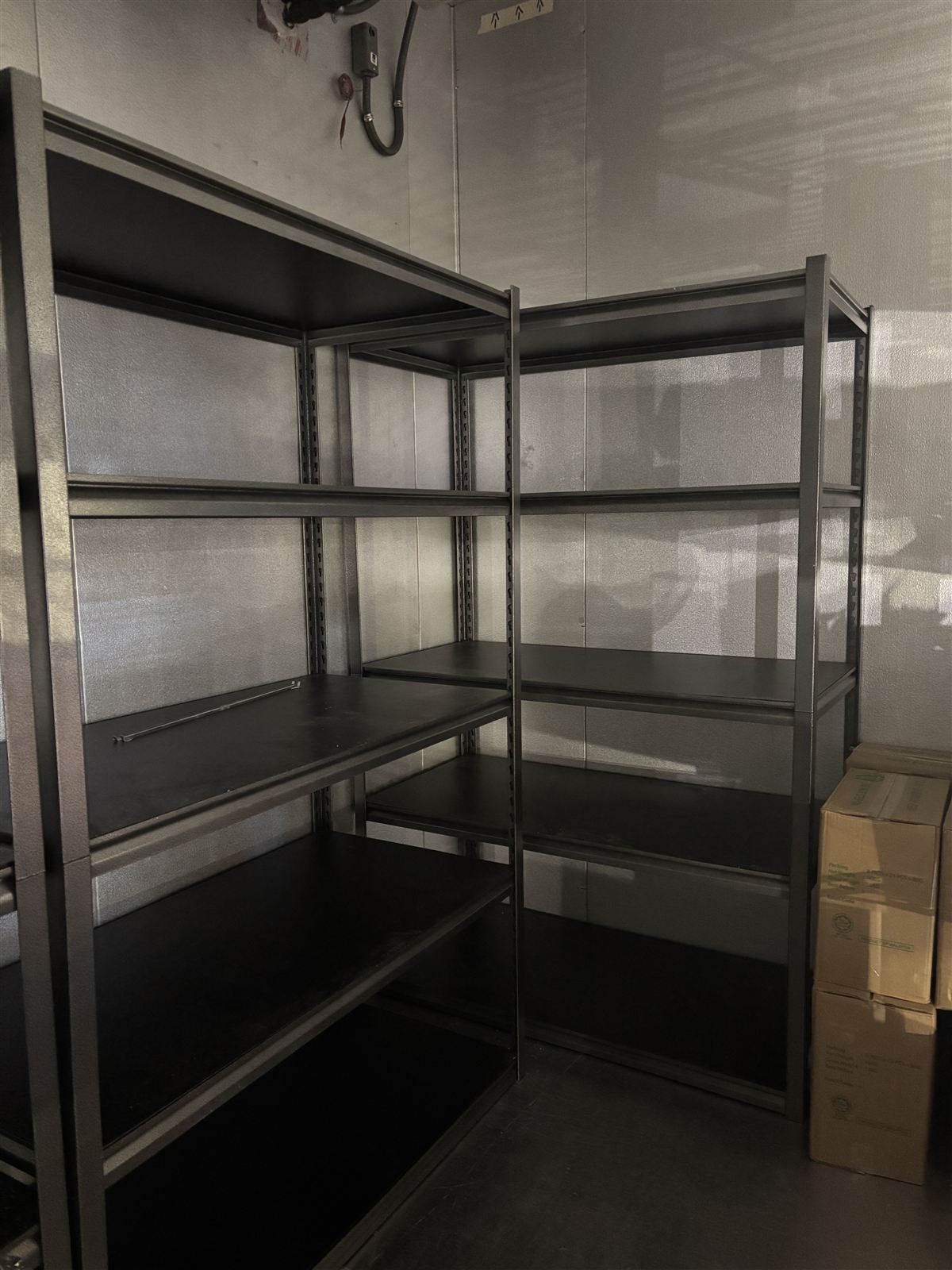 Commercial walk-in freezer shelving